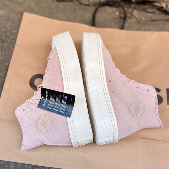 NEW Womens Size 8.5 Converse All Star Modern Lift Platform High Pink Sage Egret - Picture 6 of 10